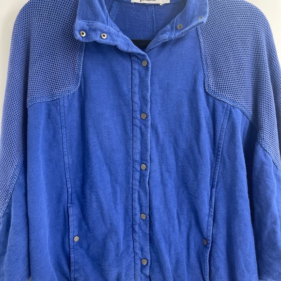 T By Alexander Wang Blue Boho Zip Up Bomber Jacket Size Small - Picture 4 of 13
